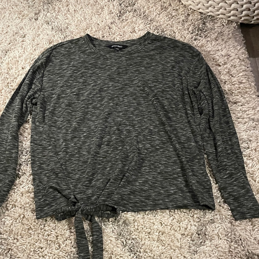 Ellen Tracy Charcoal Knit Blouse
